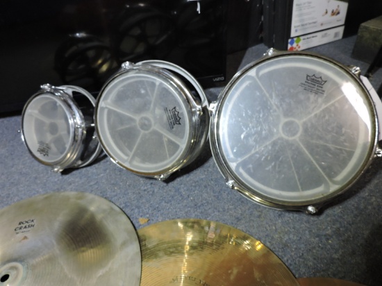 Set of 3 REMO Brand ROTO TOMS - Drums Only - no hardware or stands