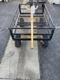 GroundWork - Black with Yellow Handle Pull-Behind Utility Cart
