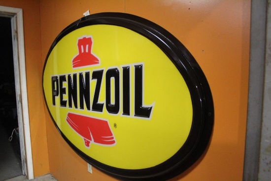 Large PENNZOIL Sign - 53" Tall X 92" Wide