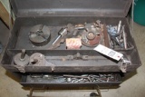 Metal Toolbox with Contents Assorted Metal Working