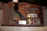Wood Crate of Assorted Drawer & Pulls Etc.
