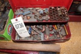 Toolbox with Assorted Brass Fitting Valves Etc.