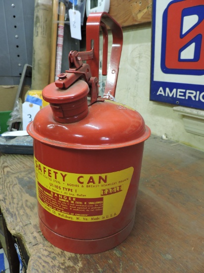 Vintage EAGLE Brand Heavy Gauge 1-Gallon Gas Can / Steel / NEW