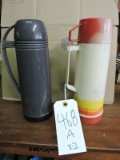 Pair of Aladin Brand Vacuum Bottles - One 1980's / One 1970's - New Old Stock