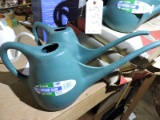Pair of Green Plastic Watering Cans