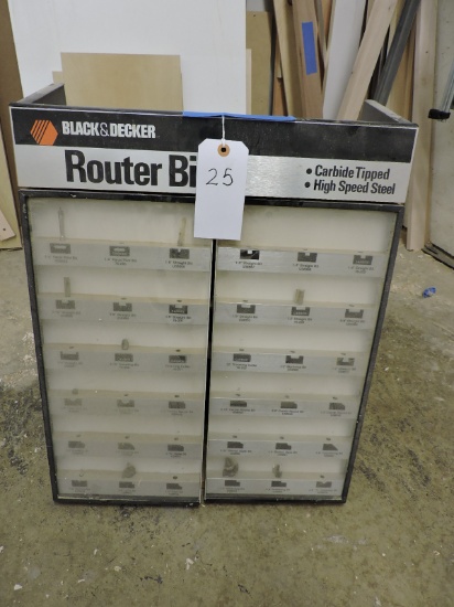 Black & Decker Router Bid Display - with Router Bits and other hardware