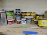 Contents of Shelf: Stain, Staples, Finishing Products, Specialty Bolts - see photo