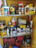 Contents of Safety Cabinet: Thinners, Stains, Spray Paint - see photo