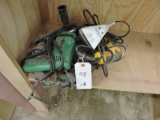 Four Various Corded Electric Drills and on Iron