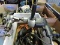 Box of Corded Drills / Various Brands / One with Right-Angle Adapter