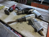 Lot of 3 Pneumatic / Air-Powered Tools -- 1 Drill, Chisel  & 1 Cut-Off Tool