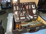 Vintage Briefcase Style Tool Box with Tools - see photos