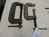 Pair Heavy Duty C-Clamps / 2 different sizes
