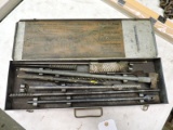 Lot of Large Hammer Drill Bits with Steel Case / Vintage