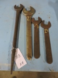 4 Very Large Industrial Wrenches -- Very Heavy -- See Photos