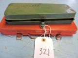 Pair of Small Vintage Metal Tool Boxes - Empty - 9.5