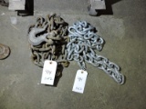 Lot of 12' Heavy Duty Logging/Rigging Chain with Single Hook & 7' Chain