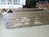 Antique Military 57mm Gun Shell Carry Box -- Wooden / 28