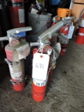 Lot of 3 KOORSEN Brand Fire Extinguishers / 2 with wall brackets / all read full