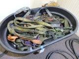 Tub of Many Various Lifting and Rigging Straps