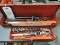 Lot of Oversized Allen Wrenches and a socket set, both in Metal Cases