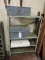 Metal Storage Shelf, and 5 steel Storge Boxes- See Photo's