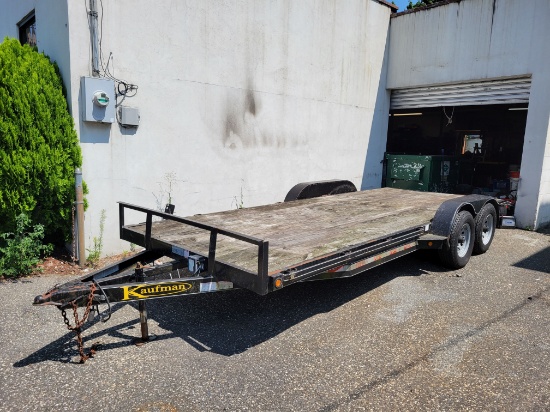 KAUFMAN Open Flatbed Utility Trailer / Tandem Axle / 18' Long with a 2' Dove Tail