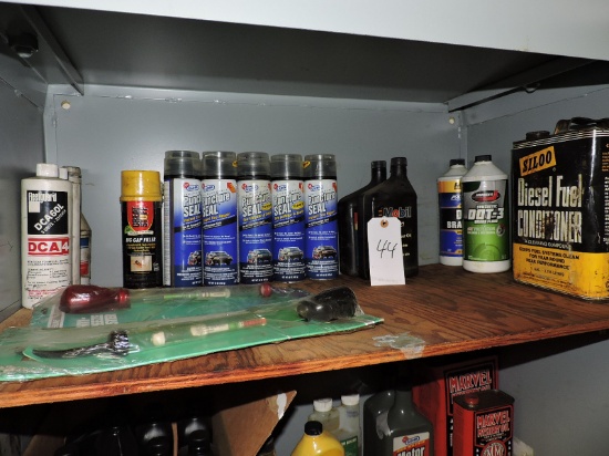 Shelf Full of Puncture Seal, Tools, Etc -- See Photo