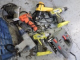 Various Power Tools, Jigsaw, Heat Guns, and Battery Powered Drills