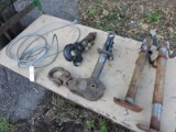 Towing Lot:  2 Pintle Hitches, Pulley Hardware, 2 Trailer Jacks