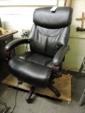 Black Leather Office Chair - very slight damage to seat leather - see photos