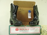 Iron Age Brand Black Leather Steel-Tip Riding Boods / Mens 9.5 / Appear New in Box