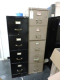 Pair of Tall File Cabinets / One 4-Drawer and One 5-Drawer