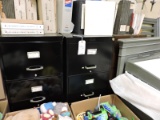 Lot of Three Wide 4-Drawer File Cabinets