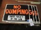 Lot of 4 - NO DUMPING Signs / Plastic / 14