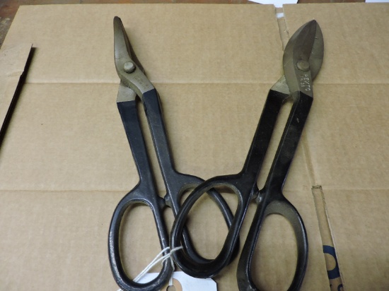 Pair of Tin Snips / Metal Snips -- One PEXTO No. 10 and One BILLINGS No.82