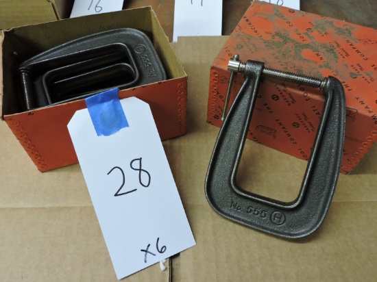 Lot of Six Number 555 Junior Clamps / 1.5" X 3.5" / Vintage - Brand New in Box