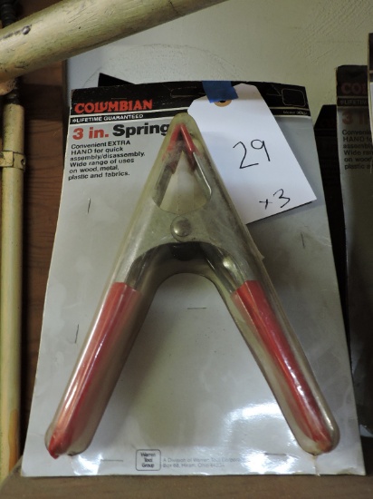 Lot of Three 3" Spring Clamps / Brand New in Package / by Columbian