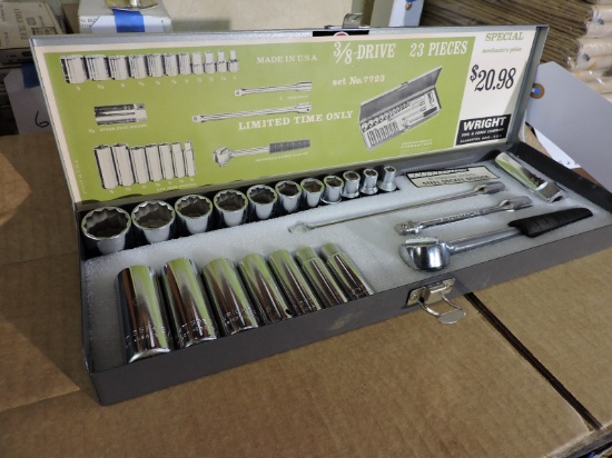 WRIGHT Steel Socket Set - Complete - In Case / Brand New / Really Nice !!!