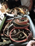 Two Bins of Leather Dog Collars - Various Lengths - see photos