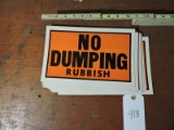 Lot of 15 - Card Board NO DUMPING RUBBISH Signs / NEW Old-Stock / 11