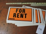 Lot of 15 - Card Board FOR RENT Signs / New Old-Stock / 11