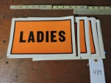 Lot of 10 - Card Board LADIES Signs / New Old-Stock / 10