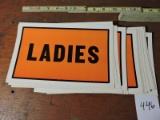 Lot of 15 - Card Board LADIES Signs / New Old-Stock / 10