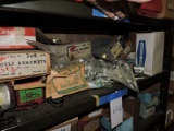 Shelf of: Mixed Lot of Hook & Eye Sets, Blind Cleats, Rope Hooks, Rod Hardware