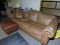 Faux Leather Sofa, Ottoman & Electric Blanket -- Sofa in Very Good Condition