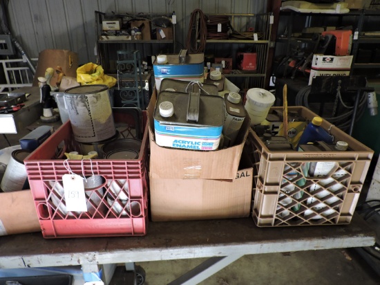 Lot of: Paint Sprayer, Paint Strainer, Sand Blast Gun, Paint Supplies