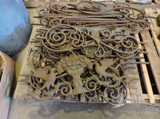 Mixed Lot of: Wrought Iron & Cast Decorative Railing Pieces