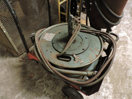 Large Aero-Motive Hose Reel with Double Hose / Push Cart Included