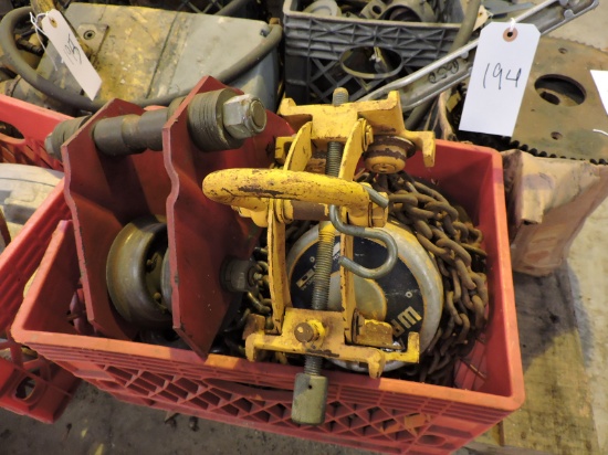 Winch / Hoist, 2 Beam Trolleys and Hand Winch